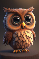 Obraz premium Cute Owl. Generative AI