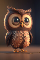 Naklejka premium Cute Owl. Generative AI