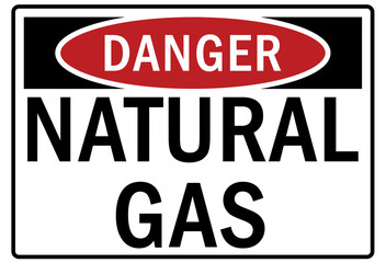 Methane sign and labels natural gas