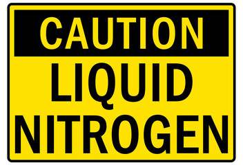Nitrogen sign and labels liquid nitrogen