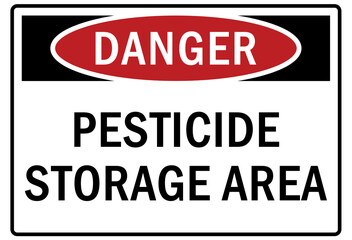 Fototapeta premium Pesticide storage area sign and labels