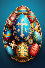 Designer Easter Eggs, Illustration, Generative AI