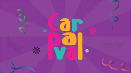 Carnaval. Carnaval Title With Colorful Party Elements. Popular Event in Brazil. Brazilian fest