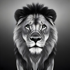 Lion king portrait animal , Wildlife , generative ai	