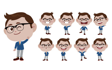 Fototapeta premium Office worker with different poses