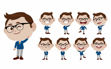 Office worker with different poses