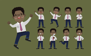 Office worker with different poses