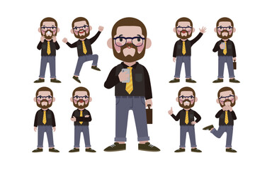Office worker with different poses