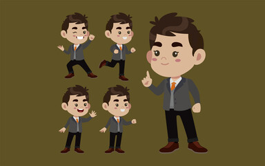 Office worker with different poses