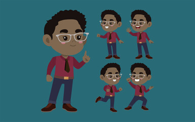 Office worker with different poses