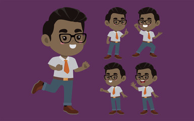 Office worker with different poses