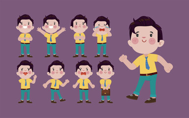 Office worker with different poses
