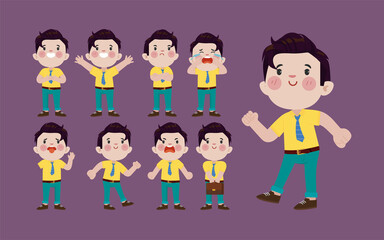 Office worker with different poses