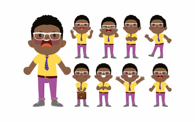 Office worker with different poses