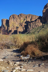 Salt River scenic landscapes delight the eye.  The banks of the Salt River in Tonto National Forest offer dramatic and breathtaking views. - 569754737