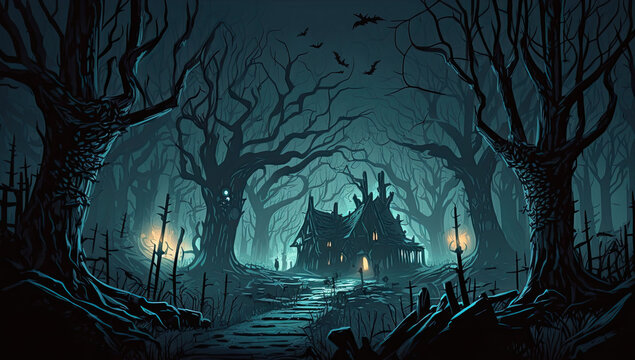 spooky halloween night