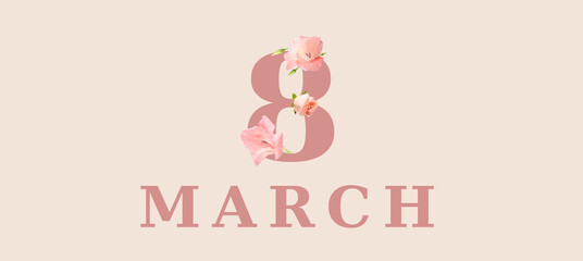 Beautiful greeting banner for Women's Day