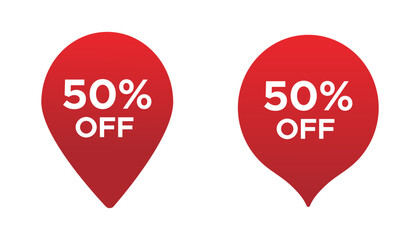 50% off  tag vector icons set