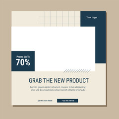 Editable minimal square banner template. Suitable for social media post and web internet ads. Vector illustration with photo college