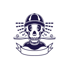 Skull baseball logo