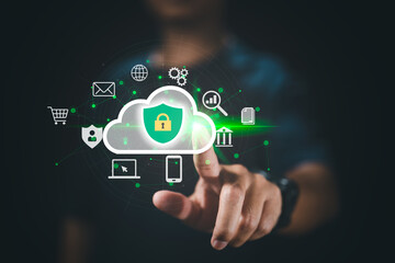 Internet security and data protection. cloud computing technology