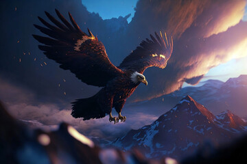 Fototapeta premium eagle in the sky, Generative AI