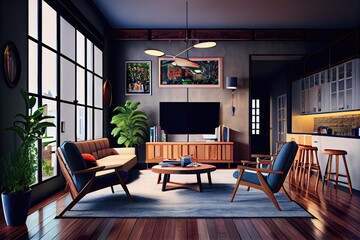 Fototapeta premium Interior decoration, Modern decoration, Photorealistic, interior design. Generative AI.