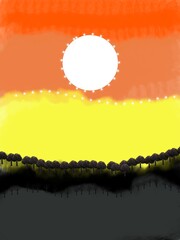background with sun