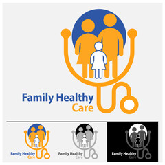 Vector illustration, Family healthy care symbol