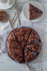 Chocolate bundt cake with chocolate ganache 