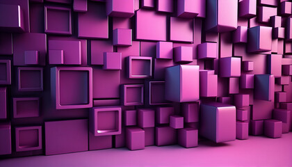 3d cube background with rectangular texture. Generative AI.