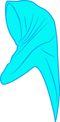Hijab icon symbol logo blue design transparent background