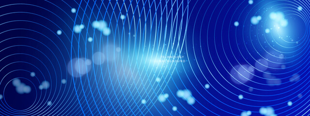 Fototapeta na wymiar Modern technology circuit board texture background design. Waves flow. Quantum explosion technology. Quantum computer technologies concept. Futuristic blue circuit board background vector motherboard