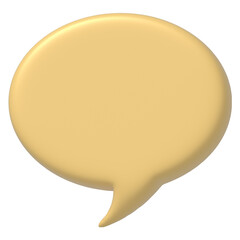 3D Bubble chat Icon With Yellow Color