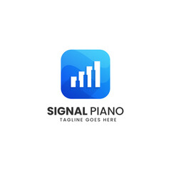 Fototapeta premium Vector Logo Illustration Signal Piano Gradient Colorful Style.