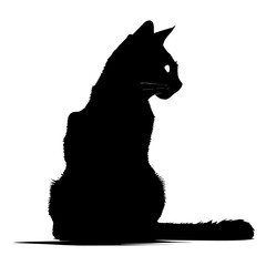 vector image of a black cat