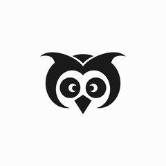 owl head logo icon vector