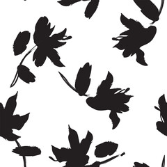 Floral Brush strokes Seamless Pattern Design