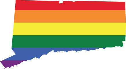 connecticut gay pride state map LGBTQ - PNG image with transparent background