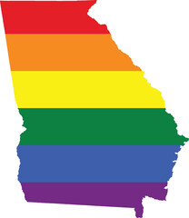 Fototapeta premium georgia gay pride home vector state map [Converted]