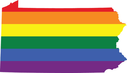 pennsylvania gay pride home vector state map [Converted]