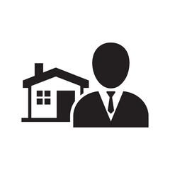Real estate agent icon vector