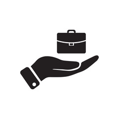 Briefcase icon. isolated vector office and business symbol. simple style infographic design element