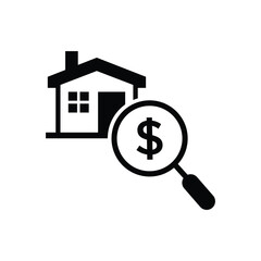 WebHome appraisal icon. Real estate clipart isolated on white background. Vector illustration.