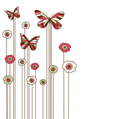 butterflies with flowers