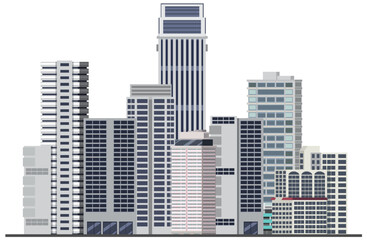 Fototapeta premium Urban landscape with high skyscrapers