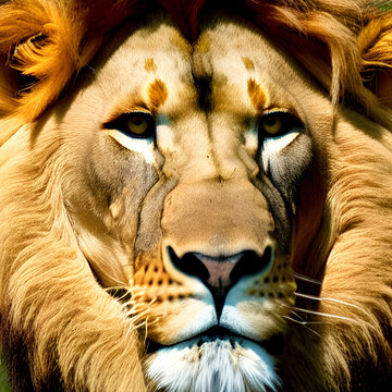 Closeup of the King of the Jungle- The Lion