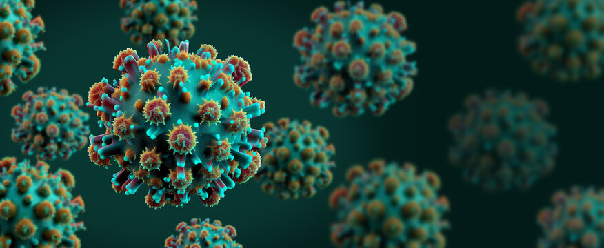 Macro coronavirus(covid-19) cell delta plus variant. B.1.1.529,B.1640.1,deltacron,COVID 19 variant of SARS-CoV-2 in 2022.Mutated coronavirus SARS-CoV-2 flu disease pandemic. Generative Ai