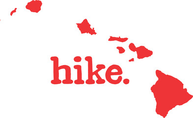 hawaii state map hike decal - PNG image with transparent background