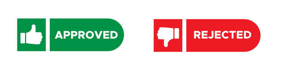Approved and rejected graphic vector icons